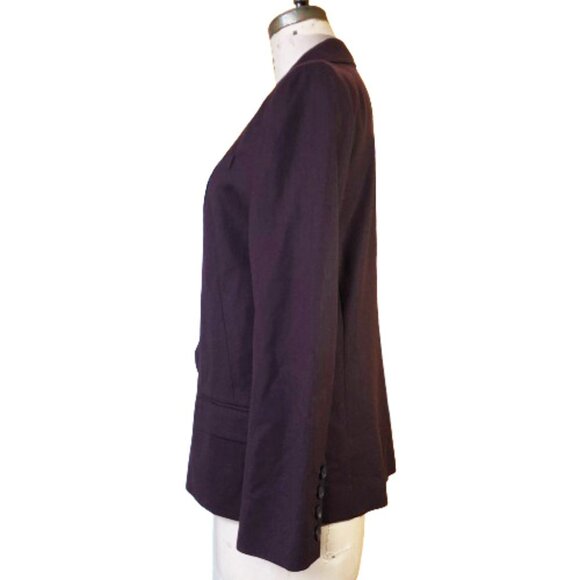 Vintage Comptoir des Cotonniers Noofy Longline Purple Plum Wool-Blend Blazer - Picture 2 of 16